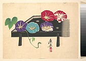 Morning Glories, Shibata Zeshin  Japanese, Woodblock print; ink and color on paper, Japan