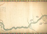 Map of the Grand Canal from Beijing to the Yangzi River, Unidentified artist (Chinese, late 18th or early 19th century), Handscroll; ink and color on silk, China