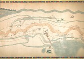 Map of the Grand Canal from Beijing to the Yangzi River, Unidentified artist (Chinese, late 18th or early 19th century), Handscroll; ink and color on silk, China