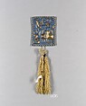 Mirror, Glass, silk, metallic thread, China