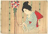 Ornament Ball from kuchie (frontispiece) of a novel, Mizuno Toshikata Japanese, Woodblock print; ink and color on paper, Japan