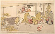 The Lion Dance, Kitagawa Utamaro  Japanese, Woodblock print; ink and color on paper, Japan