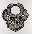Collar, Silk and metallic thread, China