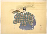 Illustration of Noh Dance Scene, Tsukioka Kōgyo Japanese, Woodblock print; ink and color on paper, Japan