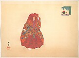 Illustration of Noh Dance Scene, Tsukioka Kōgyo Japanese, Woodblock print; ink and color on paper, Japan
