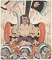 Danjūrō VII's Benkei as Fudō Myōō, Utagawa Kunisada Japanese, Woodblock print (surimono); ink and color on paper, Japan