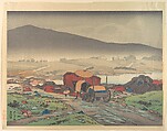 Rain at Yakabe, Hashiguchi Goyō Japanese, Woodblock print; ink and color on paper, Japan