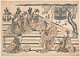 The Curfew at Dōjōji, Torii Kiyomitsu Japanese, Woodblock print; ink and color on paper, Japan