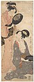 Two Ladies, Each with a Portion of a Lacquered Mirror, Kitagawa Utamaro  Japanese, Woodblock print; ink and color on paper, Japan