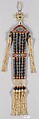 Small Hanging, Silk, beads, feather, brass, China
