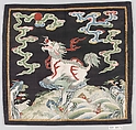 Rank Badge with Lion of Asia, Silk, metallic thread, China