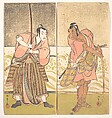 The Actor Sakata Hangoro II and the Actor Matsumoto Koshiro IV, Katsukawa Shunshō 勝川春章 Japanese, Diptych of woodblock prints (nishiki-e); ink and color on paper, Japan