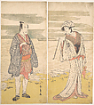 The Fourth Matsumoto Koshiro as a Man Dressed in a Short Kimono, Katsukawa Shunjō Japanese, Diptych of woodblock prints; ink and color on paper, Japan