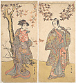 The Second Ichikawa Monnosuke as an Unarmed Man, Katsukawa Shunshō 勝川春章 Japanese, Diptych (probably two sheets of a triptych) of woodblock prints (nishiki-e); ink and color on paper, Japan
