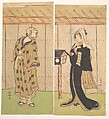 The Actor Otani Hiroemon as a Man Standing in a Room, Katsukawa Shunkō  Japanese, Diptych of woodblock prints; ink and color on paper, Japan