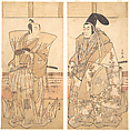 Two Actors Dressed in Ceremonial Costumes, Katsukawa Shunkō  Japanese, Diptych of woodblock prints; ink and color on paper, Japan