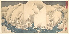 The Kiso Mountains in Snow, Utagawa Hiroshige  Japanese, Triptych of woodblock prints; ink and color on paper, Japan