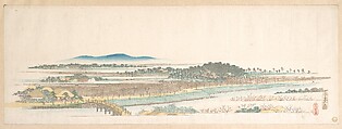 View of Azuma Wood, Utagawa Hiroshige Japanese, Woodblock print (surimono); ink and color on paper, Japan