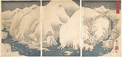 Kiso Gorge in the Snow, Utagawa Hiroshige  Japanese, Triptych of woodblock prints; ink and color on paper, Japan