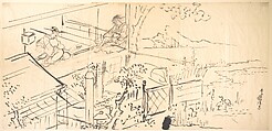 Two Courtesans Enjoying the View from a Teahouse, Utagawa Kunisada  Japanese, Ink on thin paper, Japan