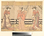 Print, Katsukawa Shun'ei 勝川春英 Japanese, Triptych of woodblock prints; ink and color on paper, Japan