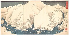 Kisō Mountains in Snow, Utagawa Hiroshige  Japanese, Triptych of woodblock prints; ink and color on paper, Japan