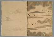 The Tale of the Bamboo Cutter, Hand-illustrated set of three volumes; ink, color, gold, and silver on paper, Japan