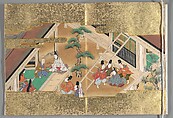 The Tale of the Bamboo Cutter, Hand-illustrated set of three volumes; ink, color, gold, and silver on paper, Japan