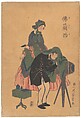 French Photographer with His Wife, Utagawa Yoshikazu  Japanese, Woodblock print; ink and color on paper, Japan