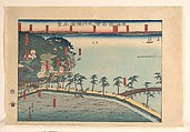 Landscape View at Yokohama (Yokohama fūkei), Utagawa (Gountei) Sadahide  Japanese, Woodblock print; ink and color on paper, Japan