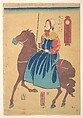 Englishmen Woman on Horseback, Utagawa Yoshitora  Japanese, Woodblock print; ink and color on paper, Japan