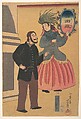 Russian Couple, Utagawa Yoshiiku  Japanese, Woodblock print; ink and color on paper, Japan