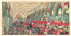 “The Flourishing of an English Trading Firm in Yokohama”

, Utagawa Yoshiiku  Japanese, Triptych of woodblock prints; ink and color on paper, Japan