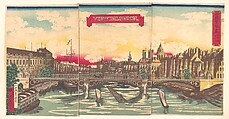 "View in London," the Prosperity of Countries: London, England, Utagawa Yoshimori Japanese, Woodblock print; ink and color on paper, Japan