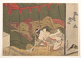 Lovers Beneath a Mosquito Net, Suzuki Harunobu Japanese, Woodblock print; ink and color on paper, Japan