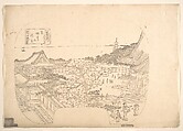 Proof Line-Block Print for Fan, Utagawa (Gountei) Sadahide Japanese, Proof line-block print for fan; ink on paper, Japan