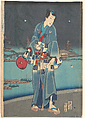 Modern Genji – Firefly Viewing (Imayō genji shiken hotaru asobi), Toyohara Kunichika  Japanese, Central sheet of a triptych; woodblock print, ink and color on paper, Japan