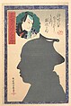 Silhouette Image of Kabuki Actor, Utagawa Yoshiiku  Japanese, Woodblock print; ink and color on paper, Japan