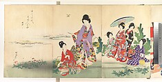 Noblewomen of the Tokugawa Period; Thirty-six Beauties (Sanjuroko kasensoro, Mizuno Toshikata (Japanese, 1866–1908), Album of 72 woodblock prints; ink and color on paper, Japan