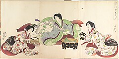 Chiyoda Castle (Album of Women), Yōshū (Hashimoto) Chikanobu Japanese, Triptych of woodblock prints; ink and color on paper, Japan