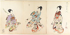 Chiyoda Castle (Album of Women), Yōshū (Hashimoto) Chikanobu Japanese, Triptych of woodblock prints; ink and color on paper, Japan