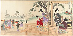 Chiyoda Castle (Album of Women), Yōshū (Hashimoto) Chikanobu Japanese, Triptych of woodblock prints; ink and color on paper, Japan