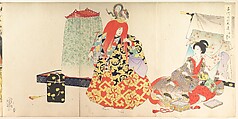 Chiyoda Castle (Album of Women), Yōshū (Hashimoto) Chikanobu Japanese, Triptych of woodblock prints; ink and color on paper, Japan