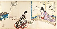 Chiyoda Castle (Album of Women), Yōshū (Hashimoto) Chikanobu Japanese, Triptych of woodblock prints; ink and color on paper, Japan