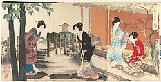 Chiyoda Castle (Album of Women), Yōshū (Hashimoto) Chikanobu Japanese, Triptych of woodblock prints; ink and color on paper, Japan