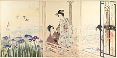Chiyoda Castle (Album of Women), Yōshū (Hashimoto) Chikanobu Japanese, Triptych of woodblock prints; ink and color on paper, Japan