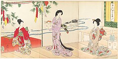 Chiyoda Castle (Album of Women), Yōshū (Hashimoto) Chikanobu Japanese, Triptych of woodblock prints; ink and color on paper, Japan