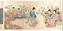 Chiyoda Castle (Album of Women), Yōshū (Hashimoto) Chikanobu Japanese, Triptych of woodblock prints; ink and color on paper, Japan