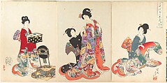 Chiyoda Castle (Album of Women), Yōshū (Hashimoto) Chikanobu Japanese, Triptych of woodblock prints; ink and color on paper, Japan