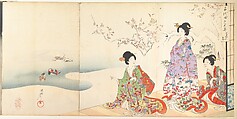 Chiyoda Castle (Album of Women), Yōshū (Hashimoto) Chikanobu Japanese, Triptych of woodblock prints; ink and color on paper, Japan